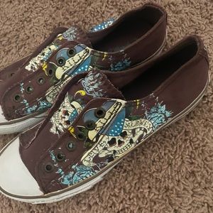 Brown Ed Hardy’s sneakers size8 in good condition